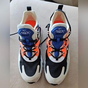Nike Air Max 270 React Black Orange Blue Shoes